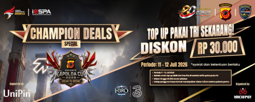 Rayakan Kapolda Cup dengan Diskon Top Up Rp30.000*!